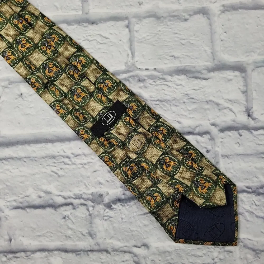 Dunhill Medieval Knight on Horse Medallion Silk Tie